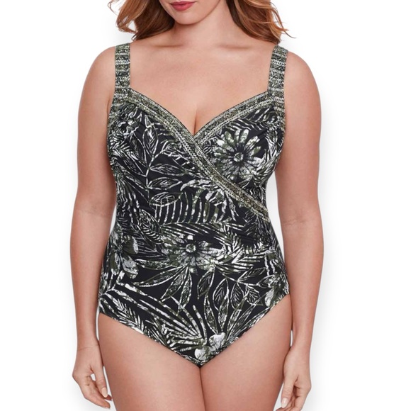 New Miraclesuit Plus Size Zahara Sanibel One-Piece Swimsuit 24W Underwire‎ - Picture 1 of 15